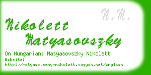 nikolett matyasovszky business card